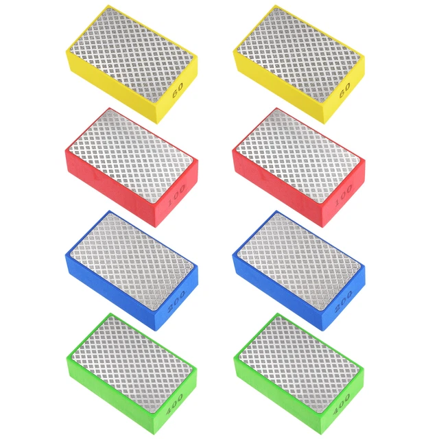 Diamond Polishing Pad 2Set(8pcs) 60# 100# 200# 400# Grits Mesh Surface