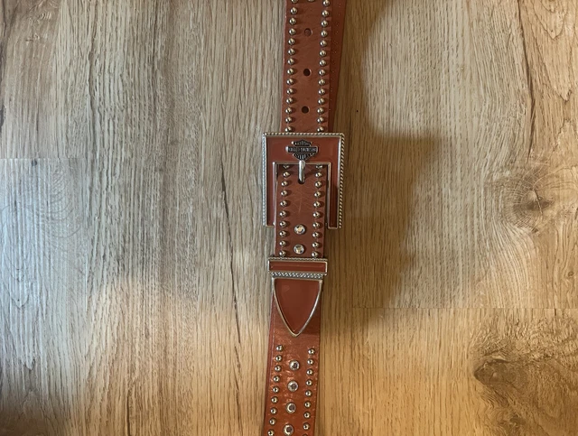 Harley Davidson Motorcycle Women’s Plus Size Orange Leather Belt Sz 3W