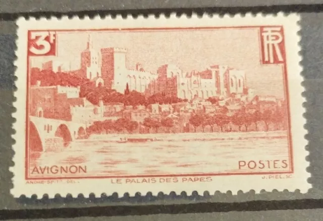 Timbre France N° 391 Le Palais Des Papes Avignon Neuf* 1938