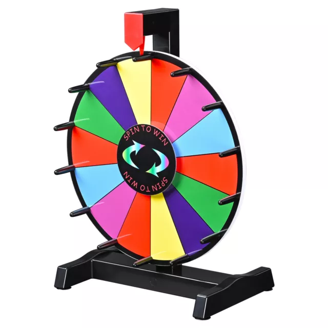 WinSpin 12" Color Prize Wheel 14 Slots Wall Mounted Tabletop Tradeshow Carnival