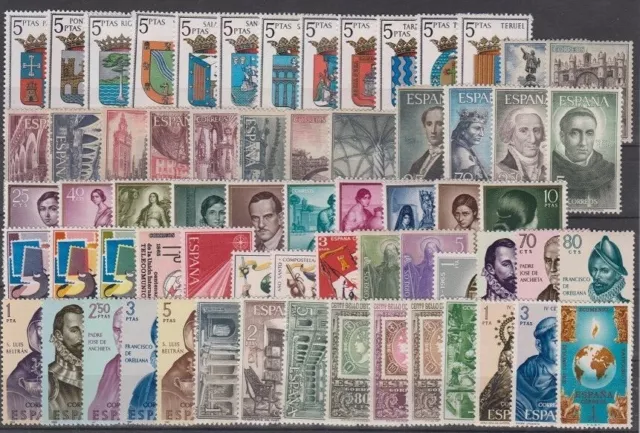 España Coleccion Completa 1965,1966,1967,1968,1969 Mnh Nuevos Sin Fijasellos