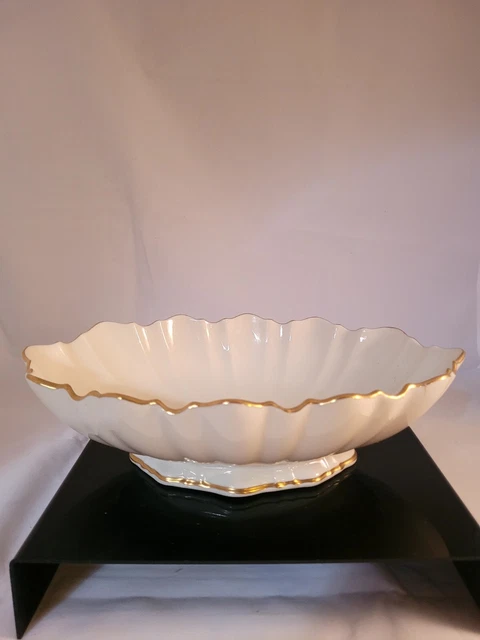 Vintage Lenox Symphony- Fruit Bowl- Scalloped Edge- Gold Trim- 11in