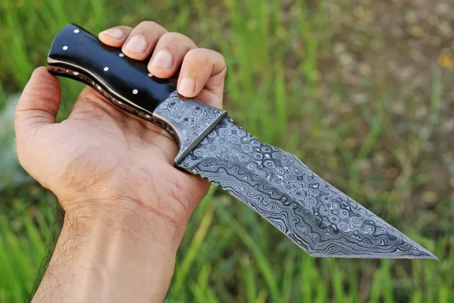 custom handmade Damascus steel hunting knife bushcraft knife skinning knife 3