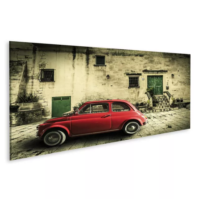 islandburner Bild auf Leinwand Alte Vintage Italienische Szene Kleine Antike Rot