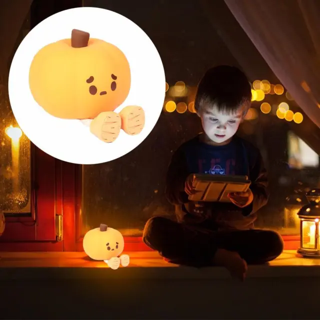 Cute Silicone Bedside Lamp For Nursery, Control, Portable Rechargeable and O0U2
