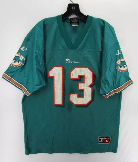 VINTAGE Dan Marino Jersey Men Large Green Miami Dolphins Logo Athletic NFL 90s