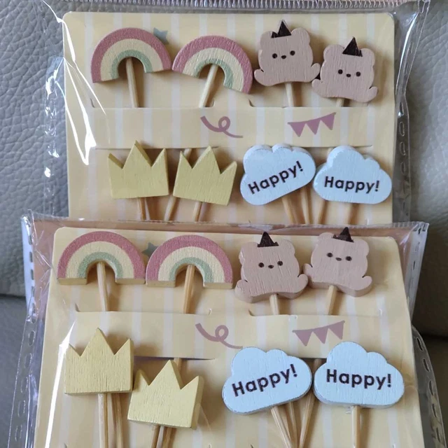 Kit Pick Birthday Bear Pick 2-Piece Set for Lunch Box Toothpick