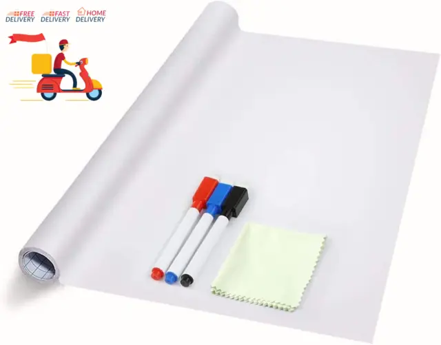 Dry Erase Sticker for Wall, White Board Stickers, 4' x3