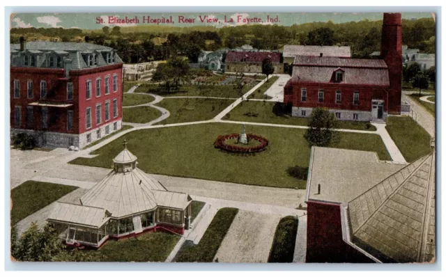 1911 St. Elizabeth Hospital Rear View La Fayette Indiana IN Postcard