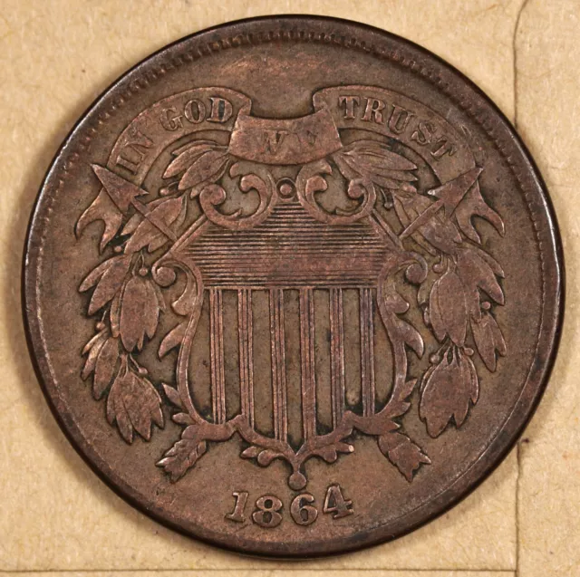 1864 2 Cent Piece.  XF.  194742