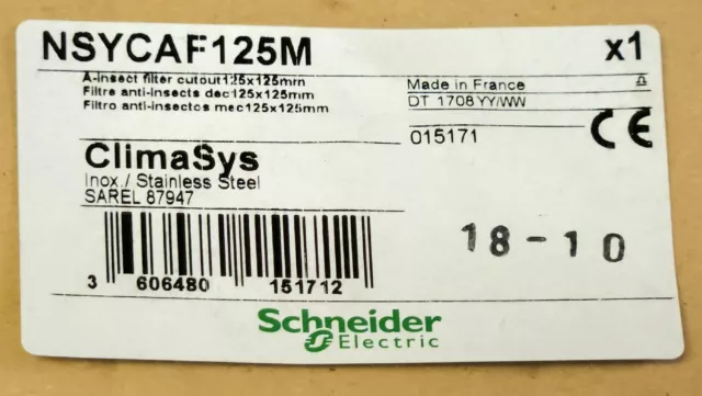 SCHNEIDER ELECTRIC NSYCAF125M CL1MASYS Anti Insect Filter Stainless Steel SAREL