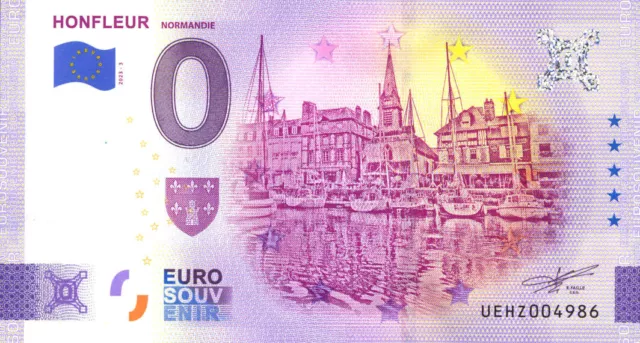 14 HONFLEUR Le port 3, 2023, Billet Euro Souvenir