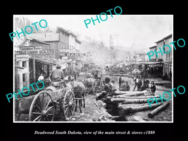 Old Large Historic Photo Of Deadwood South Dakota The Main Street & Stores 1880