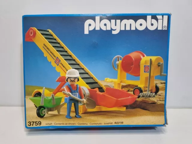 Playmobil 3759 Set Caja Completo Cinta Hormigonera Construccion Obra Obrero