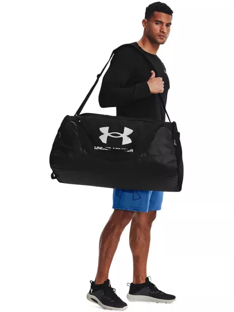 Under Armour Duffle Bag Large Black Silver Undeniable 5.0 Water Resistant BNWT