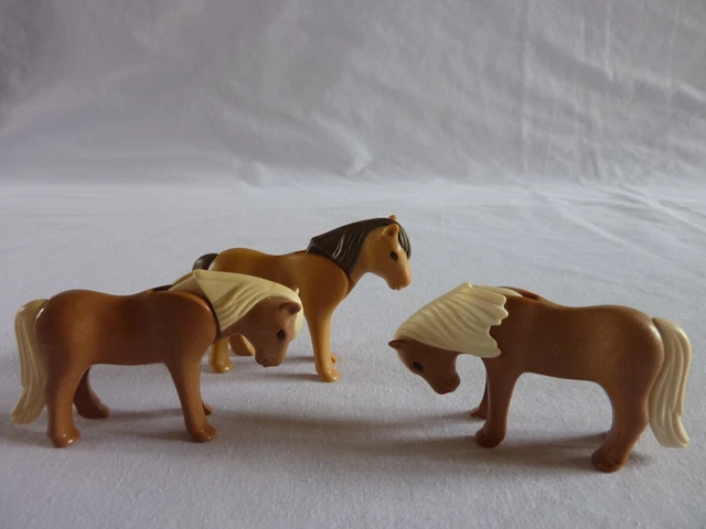 LOT De 3 Poulains PLAYMOBIL Pour Écurie / Ferme | Chevaux Maison - État Occasion Correct
