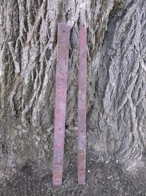 Large Antique Hand Forged Strap Hinges Barn Door