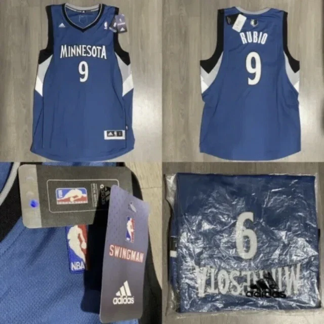 OFFICIAL BNWT L Adidas Minnesota Timberwolves Ricky Rubio NBA Swingman ...