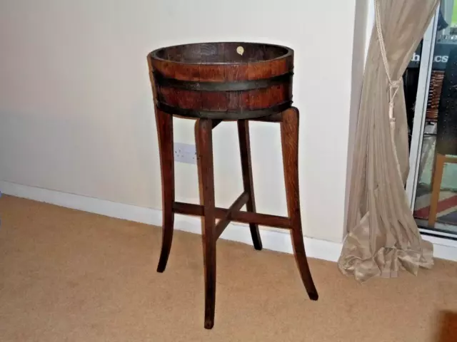 Large Oak Jardiniere Plant Stand - Antique / R A Lister / Arts & Crafts