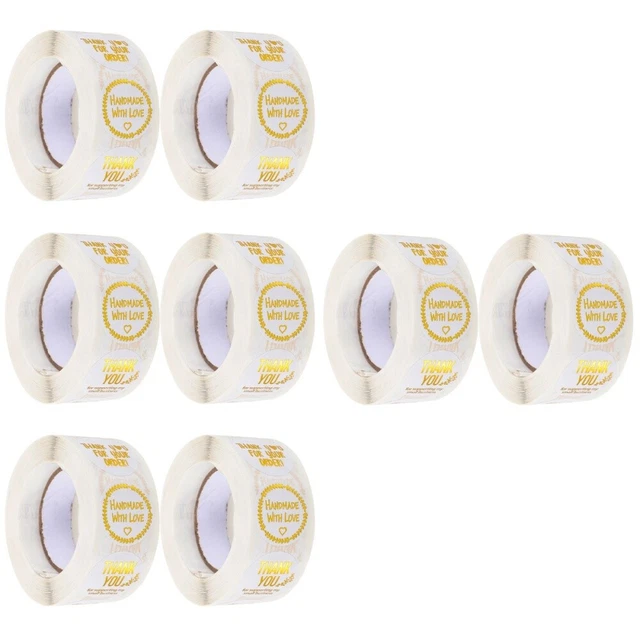 8 Rollen Danke Aufkleber Klebeetiketten handgemachte Verpackungsaufkleber