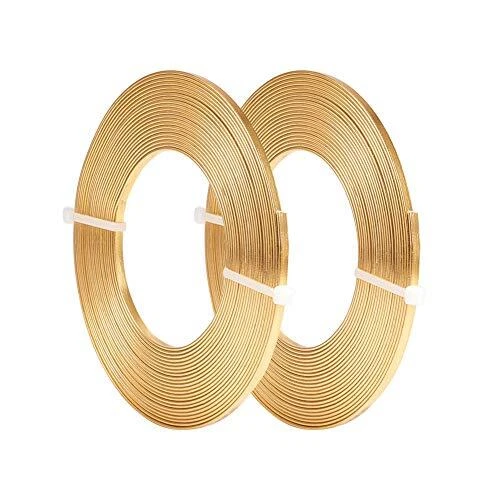 32 Feet 2 Rolls 3mm Wide Flat Jewelry Craft Wire 18 Gauge Aluminum Wire for B...