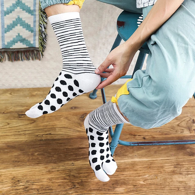 3 Paires Coton Unisexe Chaussettes Tongs Chausson Sandale Split Deux Orteil Tabi