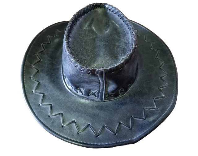 Cappello da cowboy stile Western Texano uomo donna Vintage vera pelle