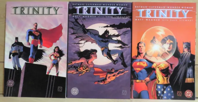 DC Trinity Batman Superman Wonder Woman 1 2 3 Set run tpb graphic novel lot