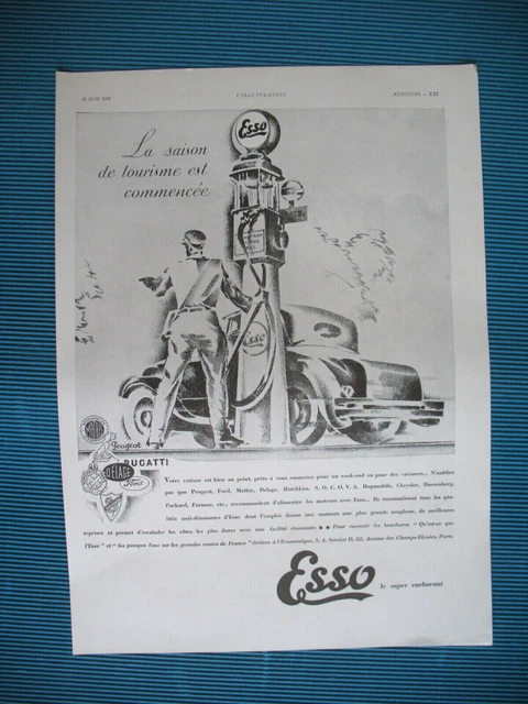 Esso Super Fuel Gas Pump Tourism Ad 1931 Press Advertisement