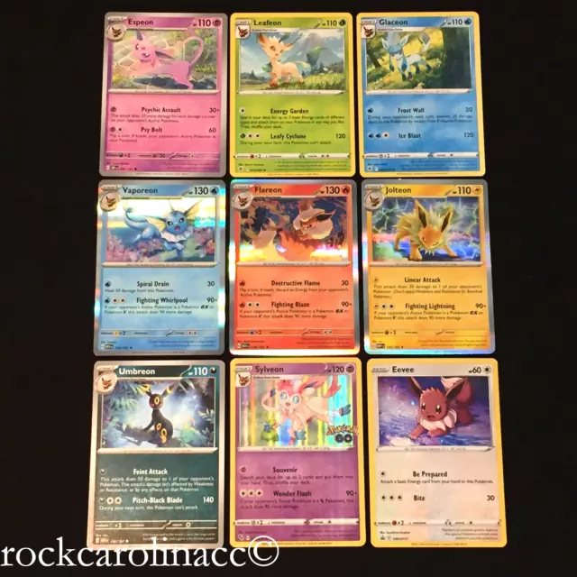 Pokemon EEVEE EVOLUTION V PROMO Complete SWSH 9 Card Set (NM/M) Umbreon  SWSH203