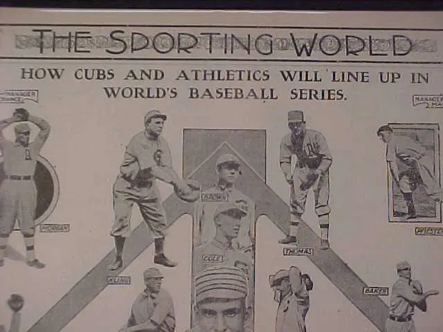 Vintage Giornali Titolo ~ Cuccioli & Athletics Baseball Squadre Mondo Serie 1910 2