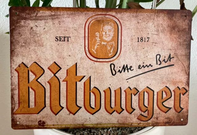 Blechschild Bitburger Bar Werkstatt Kneipe Bier Beer Alkohol Retro Deko Geschenk