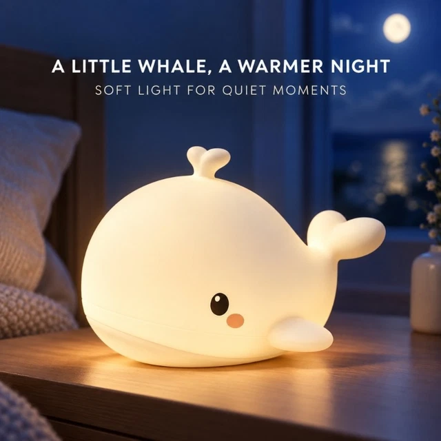 Auto Timer BEDSIDE WHALE LAMP with 3-Level Light and Half-Hour Auto-Off Timer £15. ...
