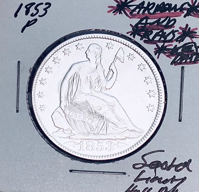 1853-P “Arrows And Rays” Gem Key Date! Seated Liberty Half Dollar.