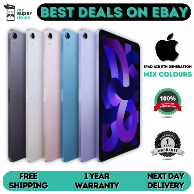 NEW Apple iPad Air 5th Generation 64GB 10.9" - Wi-Fi - Mix Colours - Sealed BOX.