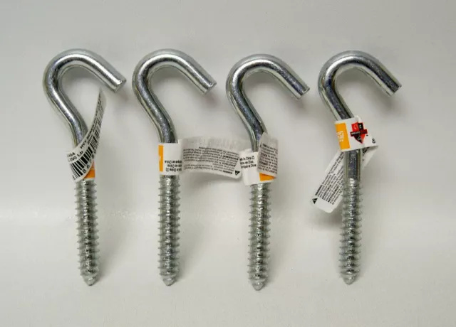National Hardware 3/8" x 4-1/2" Heavy Duty Screw Hook N100-404 (Qty 4)