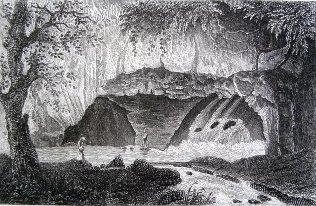 ROYAT CAVE - 19th century engraving