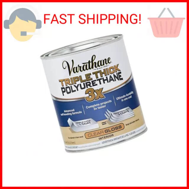 Rust-Oleum 284470 Varathane Triple Thick Polyurethane, Gloss,Quart