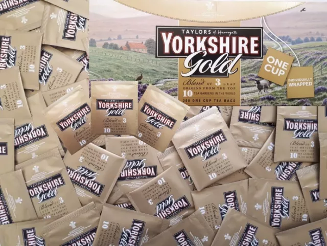 Yorkshire Gold Individually Wrapped Enveloped Tagged One Cup Tea Bag Proper Brew