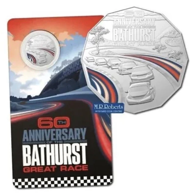 2023 50c Bathurst Supercars 60th Anniversary coin Mintage 40000