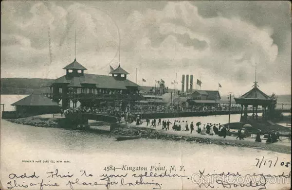 1905 Bathing Beach and Buildings,Kingston Point,NY Ulster County New York