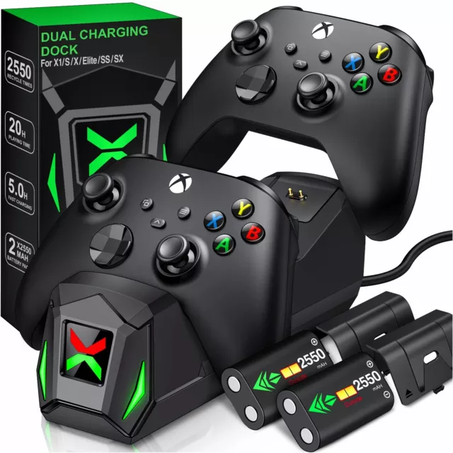 For Xbox Series X S Controller Fast Charging Station Dock + Rechargeable Battery