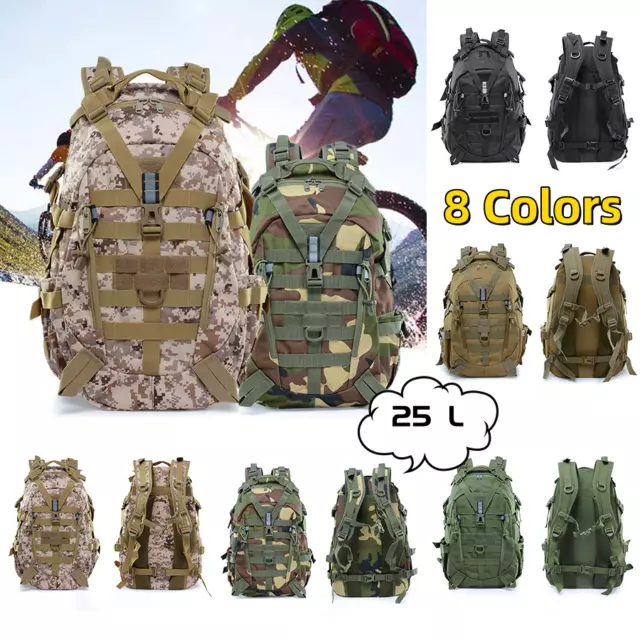 25 L Military Tactical Backpack Rucksack Camping Hiking Bag Outdoor Travel Pack