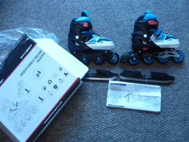 Bnib 2 In 1 Meteor Invert Roller Boots,Blades,Skates Size 5- *8 Adjustable