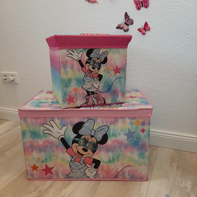 Minnie Maus Hocker Aufbewahrungskiste Spielkiste Kinderzimmer 30x30x30 Stern/Kl