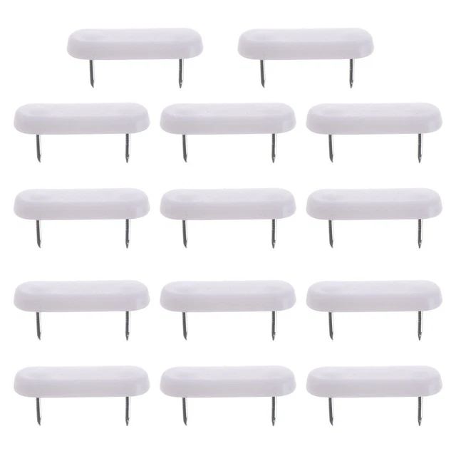 100 PCS WHITE Pp Furniture Feet Nails Double Pin Leg Glide Couch Foot