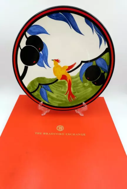 Rare - CLARICE CLIFF-W/Wood LARGE CHARGER *BIRD OF PARADISE* W/Box 30cm D 2