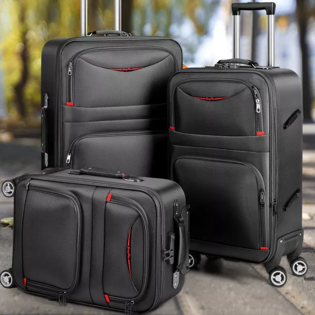 Set of 3 Softside Expandable Luggage Lightweight Durable Suitcase Carry on w/TSA