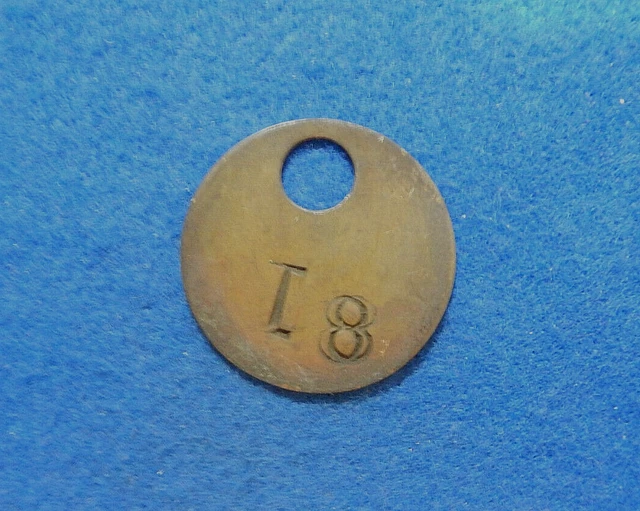 Brass Coal Mine Miner Mining Tag Oddity Vintage Antique #18, 1-3/8" Diameter 💎