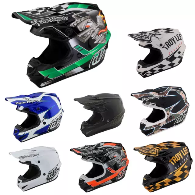 Troy Lee Designs Motocross Helm SE4 MIPS Polyacrylite Mono MX Enduro Offroad
